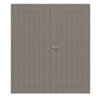 HÖRMANN Doppelflügeltür Groove 54 Taupe RAL 7048 Lack DesignLine mit Zarge