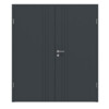 HÖRMANN Doppelflügeltür Groove 85 Anthrazit RAL 7016 Lack DesignLine mit Zarge