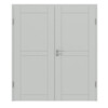 HÖRMANN Doppelflügeltür Groove 88 Grau RAL 7035 Lack DesignLine mit Zarge