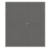 HÖRMANN Doppelflügeltür Groove 88 Staubgrau RAL 7037 Lack DesignLine mit Zarge
