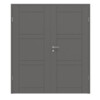 HÖRMANN Doppelflügeltür Groove 89 Staubgrau RAL 7037 Lack DesignLine mit Zarge