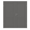 HÖRMANN Doppelflügeltür Groove 92 Staubgrau RAL 7037 Lack DesignLine mit Zarge