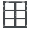 HÖRMANN Innentür-Set 2-flg. Aluminium Rohrrahmentür mit Feuerschutzfunktion HE 921 mit Lichtausschnitt LA-03 inkl. Blockzarge