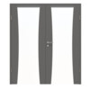 HÖRMANN Doppelflügeltür Rail 2 Staubgrau RAL 7037 Duradecor DesignLine mit Zarge