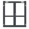 HÖRMANN Innentür-Set 2-flg. Aluminium Rohrrahmentür mit Rauchschutzfunktion RS 250 mit Lichtausschnitt LA-02 inkl. Blockzarge