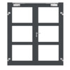 HÖRMANN Innentür-Set 2-flg. Aluminium Rohrrahmentür mit Rauchschutzfunktion RS 250 mit Lichtausschnitt LA-03 inkl. Blockzarge
