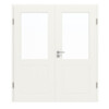 JELD-WEN Doppelflügeltür Shape 2F/3F Brillantweiß ähnl. RAL 9016 ExpertLack mit Lichtausschnitt LA-1G mit Zarge