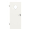 HUGA Innentür Weiß ähnlich RAL 9016 Mattlack Basic mit Lichtausschnitt LA 6 Raute