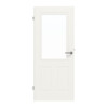 Innentür-Set Cofi 30 Premium Weißlack RAL 9016 reverse mit Lichtausschnitt LA-01 mit Zarge und Drücker