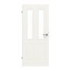 Innentür-Set Cofi 40 Premium Weißlack RAL 9016 reverse mit Lichtausschnitt LA-02 mit Zarge und Drücker