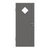 HÖRMANN Innentür Groove 16 Staubgrau RAL 7037 Lack DesignLine mit Lichtausschnitt LA 6 Raute