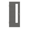 HÖRMANN Innentür Groove 27 Staubgrau RAL 7037 Lack DesignLine mit Lichtausschnitt LA 24 schlossseitig