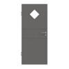 HÖRMANN Innentür Groove 29 Staubgrau RAL 7037 Lack DesignLine mit Lichtausschnitt LA 6 Raute