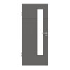 HÖRMANN Innentür Groove 78 Staubgrau RAL 7037 Lack DesignLine mit Lichtausschnitt LA 24 schlossseitig