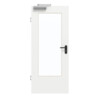 GARANT Rauchschutztür D354-60 Designer White Resopal mit Lichtausschnitt LA-DIN