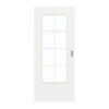 GARANT Schiebetür D354-60 Designer White Resopal mit Lichtausschnitt LA-DIN Sprosse SP1