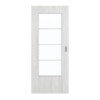 GARANT Schiebetür Authentic Grigio CePaL mit Lichtausschnitt LA-DIN Sprosse SP10