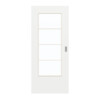 GARANT Schiebetür D354-60 Designer White Resopal mit Lichtausschnitt LA-DIN Sprosse SP10