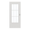 GARANT Schiebetür 0160-60 Silver Grey CePaL mit Lichtausschnitt LA-DIN Sprosse SP2