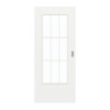 GARANT Schiebetür D354-60 Designer White Resopal mit Lichtausschnitt LA-DIN Sprosse SP2
