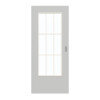 GARANT Schiebetür D92-60 Dove Grey Resopal mit Lichtausschnitt LA-DIN Sprosse SP2