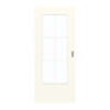 GARANT Schiebetür 0105-60 Pearl White CePaL mit Lichtausschnitt LA-DIN Sprosse SP4