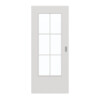 GARANT Schiebetür 0160-60 Silver Grey CePaL mit Lichtausschnitt LA-DIN Sprosse SP4