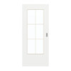 GARANT Schiebetür D354-60 Designer White Resopal mit Lichtausschnitt LA-DIN Sprosse SP4