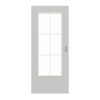 GARANT Schiebetür D92-60 Dove Grey Resopal mit Lichtausschnitt LA-DIN Sprosse SP4