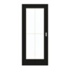 GARANT Schiebetür 0901-60 Black Resopal mit Lichtausschnitt LA-2 Sprosse SP0