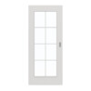GARANT Schiebetür 0160-60 Silver Grey CePaL mit Lichtausschnitt LA-2 Sprosse SP1