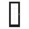 GARANT Schiebetür 0901-60 Black Resopal mit Lichtausschnitt LA-2 Sprosse SP1