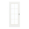 GARANT Schiebetür D354-60 Designer White Resopal mit Lichtausschnitt LA-2 Sprosse SP1