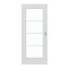 GARANT Schiebetür 0160-60 Silver Grey CePaL mit Lichtausschnitt LA-2 Sprosse SP10
