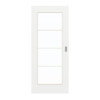 GARANT Schiebetür D354-60 Designer White Resopal mit Lichtausschnitt LA-2 Sprosse SP10