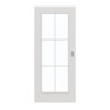 GARANT Schiebetür 0160-60 Silver Grey CePaL mit Lichtausschnitt LA-2 Sprosse SP4