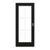 GARANT Schiebetür 0901-60 Black Resopal mit Lichtausschnitt LA-2 Sprosse SP4