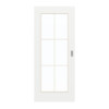 GARANT Schiebetür D354-60 Designer White Resopal mit Lichtausschnitt LA-2 Sprosse SP4