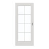 GARANT Schiebetür 0160-60 Silver Grey CePaL mit Lichtausschnitt LA-3 Sprosse SP1