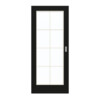 GARANT Schiebetür 0901-60 Black Resopal mit Lichtausschnitt LA-3 Sprosse SP1