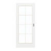 GARANT Schiebetür D354-60 Designer White Resopal mit Lichtausschnitt LA-3 Sprosse SP1