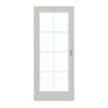 GARANT Schiebetür D92-60 Dove Grey Resopal mit Lichtausschnitt LA-3 Sprosse SP1