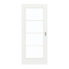 GARANT Schiebetür D354-60 Designer White Resopal mit Lichtausschnitt LA-3 Sprosse SP10