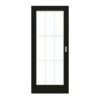 GARANT Schiebetür 0901-60 Black Resopal mit Lichtausschnitt LA-3 Sprosse SP2
