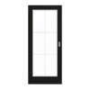 GARANT Schiebetür 0901-60 Black Resopal mit Lichtausschnitt LA-3 Sprosse SP4
