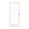 GARANT Schiebetür D354-60 Designer White Resopal mit Lichtausschnitt LA-3 Sprosse SP4