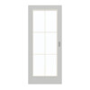 GARANT Schiebetür D92-60 Dove Grey Resopal mit Lichtausschnitt LA-3 Sprosse SP4