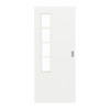 GARANT Schiebetür D354-60 Designer White Resopal mit Lichtausschnitt LA-5 bandseitig Sprosse SP10