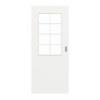 GARANT Schiebetür D354-60 Designer White Resopal mit Lichtausschnitt LA-6 Sprosse SP1