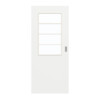 GARANT Schiebetür D354-60 Designer White Resopal mit Lichtausschnitt LA-6 Sprosse SP10